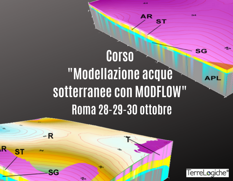 Modellistica idrogeologica, analisi degli acquiferi e trasporto di contaminanti: ultimi posti per il corso di "Modellazione delle acque sotterranee con MODFLOW"